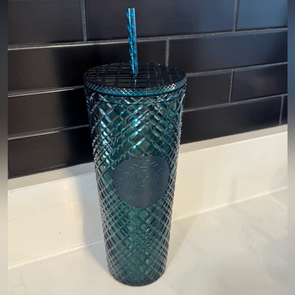 Starbucks Teal Tumbler with Straw